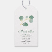 Eucalyptus Greenery Elegant Wedding Bedankt Cadeaulabel (Achterkant)