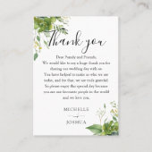 Eucalyptus Greenery Elegant Wedding Bedankt Plaatskaartje (Voorkant)