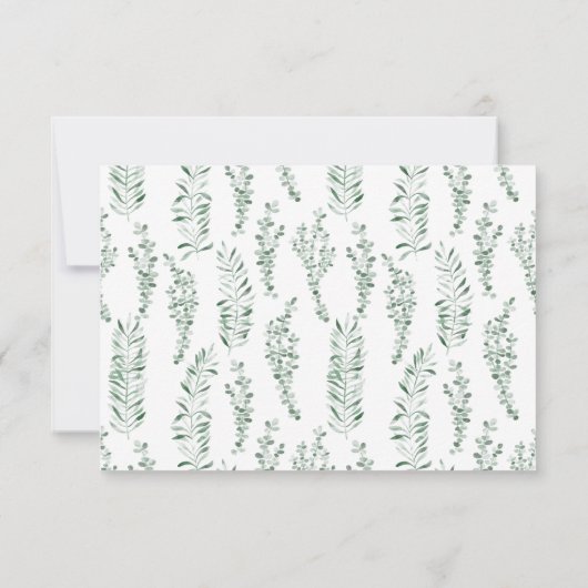 Eucalyptus Greenery Elegant Wedding Details Kaart (Achterkant)