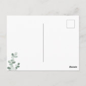 Eucalyptus Greenery Elegant Wedding Invitation Briefkaart (Achterkant)