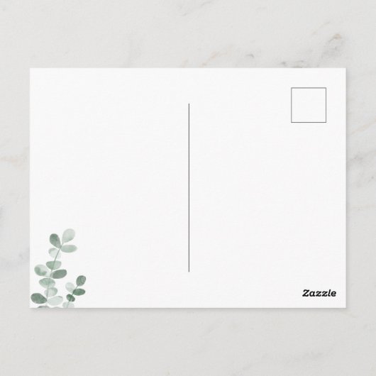 Eucalyptus Greenery Elegant Wedding Invitation Briefkaart (Achterkant)