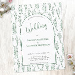 Eucalyptus Greenery Elegant Wedding Invitation Briefkaart<br><div class="desc">Een moderne en elegante groene en witte waterverf eucalyptusgroen laat het ontwerp. Minimalistisch script en type voor een verse en hedendaagse look. Verander de tekst om te personaliseren. Originele kunst van Nic Squirrell.</div>