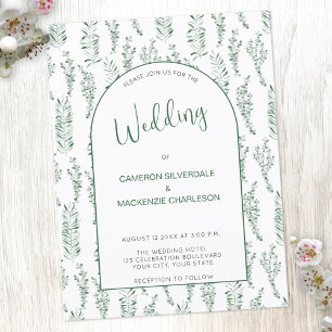 Eucalyptus Greenery Elegant Wedding Invitation Briefkaart