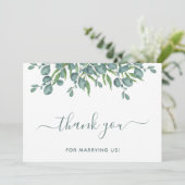 Eucalyptus Greenery Elegant Wedding Officier Bedankkaart (Staand voorkant)