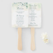 Eucalyptus Greenery Elegant Wedding Programme Handwaaier (Voorkant en achterkant)