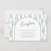 Eucalyptus Greenery Elegant Wedding Reception Kaar RSVP Kaartje (Voorkant)