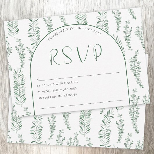 Eucalyptus Greenery Elegant Wedding RSVP Kaartje