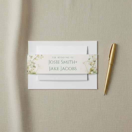 Eucalyptus Greenery Elegante Botanische bruiloft Uitnodigingen Wikkel