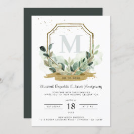 Eucalyptus Greenery Elegante Gouden Kreeft Huwelij Kaart