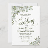 Eucalyptus & Greenery Elegante QR Code Huwelijk Kaart (Voorkant)