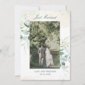 Eucalyptus Greenery Elopement Wedding Foto Aankondiging (Voorkant)