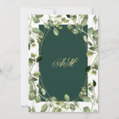 Eucalyptus greenery emerald green gold bruiloft kaart (Achterkant)