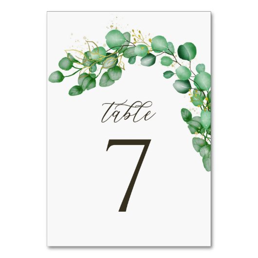 Eucalyptus Greenery en Elegant Script Wedding Kaart (Achterkant)