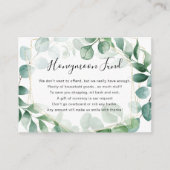 Eucalyptus Greenery en Gold Lijst Honeymoon Fund Informatiekaartje (Voorkant)