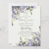 Eucalyptus Greenery en Lavender Wedding Kaart (Voorkant)