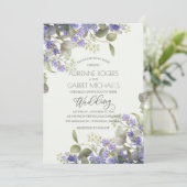 Eucalyptus Greenery en Lavender Wedding Kaart (Staand voorkant)