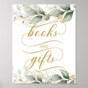 Eucalyptus greenery faux goudboeken en cadeaubord poster