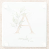 Eucalyptus greenery faux goudfolie glazen onderzetter (Achterkant)