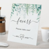 Eucalyptus greenery ferns bruiloft bevoordeelt gas reclamebord met voetstuk (Insitu)