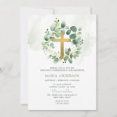 Eucalyptus Greenery First Heilige Communie Kaart (Voorkant)