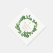 Eucalyptus Greenery Floral Baptism Christening Servet (Hoek)