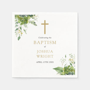 Eucalyptus Greenery Floral Baptism Christening Servet