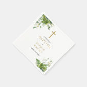 Eucalyptus Greenery Floral Baptism Christening Servet (Hoek)