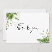 Eucalyptus Greenery Floral Elegant Script Bedankkaart (Voorkant)