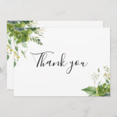 Eucalyptus Greenery Floral Elegant Script Bedankkaart (Voorkant / Achterkant)