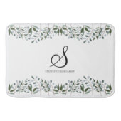 Eucalyptus Greenery Floral Familial Name Badmat (Voorkant)