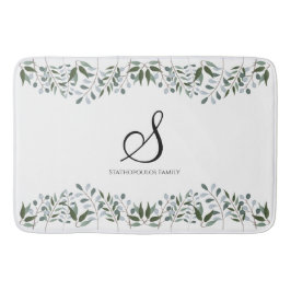 Eucalyptus Greenery Floral Familial Name Badmat