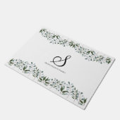 Eucalyptus Greenery Floral Familial Name Deurmat (Schuin)