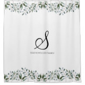 Eucalyptus Greenery Floral Familial Name Douchegordijn (Voorkant)