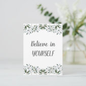 Eucalyptus Greenery Floral gelooft in jezelf Briefkaart (Staand voorkant)