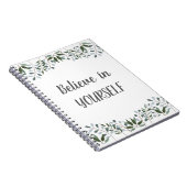 Eucalyptus Greenery Floral gelooft in jezelf Notitieboek (Rechterzijde)