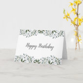 Eucalyptus Greenery Floral Happy Birthday Kaart (Gele Bloem)