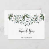 Eucalyptus Greenery Floral Hartelijk dank Bedankkaart (Voorkant / Achterkant)