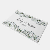 Eucalyptus Greenery Floral Jubileum Datum Deurmat (Schuin)