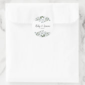 Eucalyptus Greenery Floral Jubileum Datum Ronde Sticker (Tas)