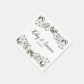 Eucalyptus Greenery Floral Jubileum Datum Servet (Hoek)