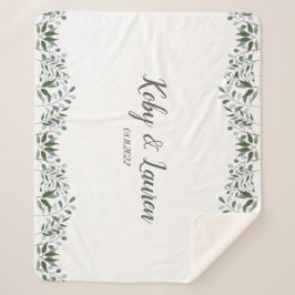 Eucalyptus Greenery Floral Jubileum Datum Sherpa Deken