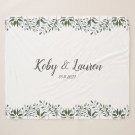 Eucalyptus Greenery Floral Jubileum Datum Sherpa Deken