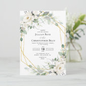 eucalyptus greenery floral lijst bruiloft kaart (Staand voorkant)