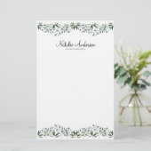 Eucalyptus Greenery Floral personaliseren Briefpapier (Staand voorkant)