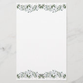 Eucalyptus Greenery Floral personaliseren Briefpapier (Achterkant)