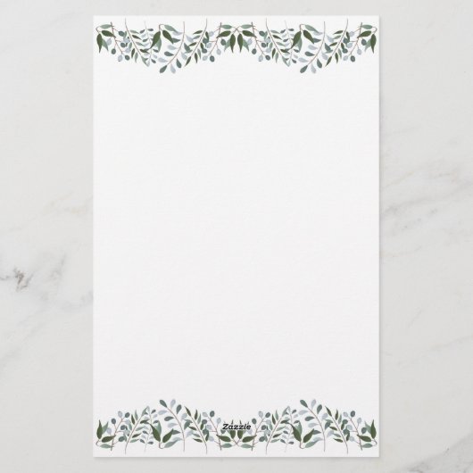 Eucalyptus Greenery Floral personaliseren Briefpapier (Achterkant)