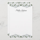 Eucalyptus Greenery Floral personaliseren Briefpapier (Voorkant / Achterkant)