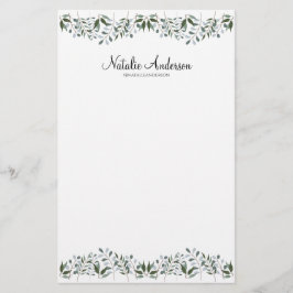 Eucalyptus Greenery Floral personaliseren Briefpapier