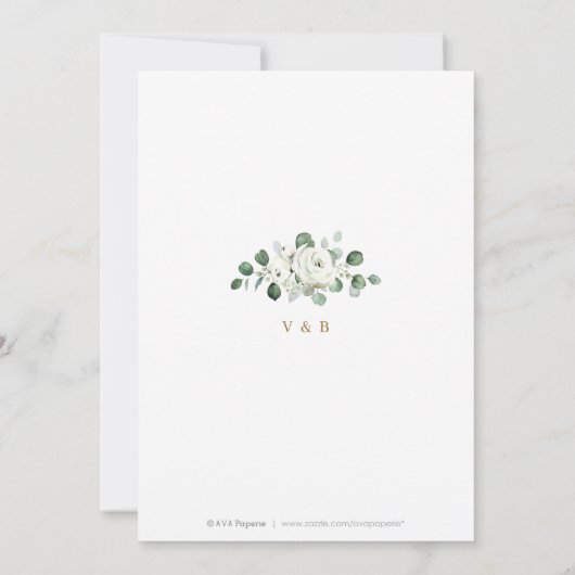 Eucalyptus greenery floral rustige bruiloft kaart (Achterkant)