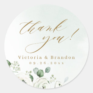 Eucalyptus Greenery floral rustige dank u Ronde Sticker